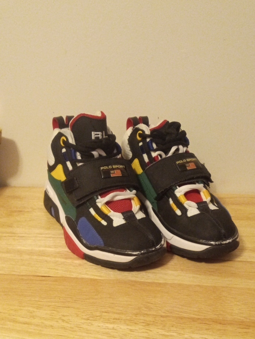 Polo by Ralph Lauren Kids Black Multicolor Strap Sneakers